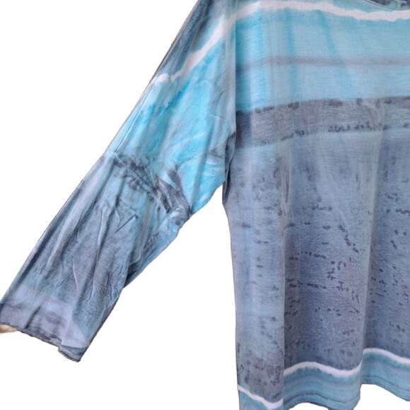 Marika Charles MA+CH Hand Dyed Boatneck Jersey Top Small Blue Seas Wearable Art - Picture 5 of 10